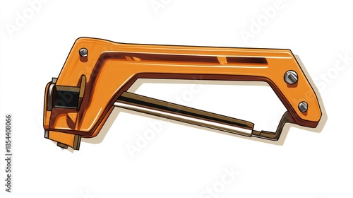 Orange staple gun tool isolated on white background