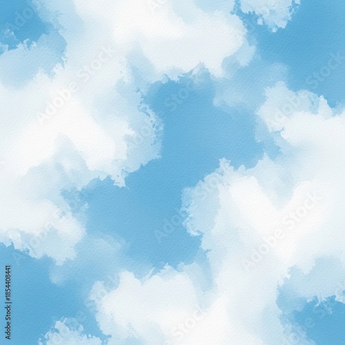 Abstract cloudscape illustration with soft blue hues evoking serenity and spaciousness