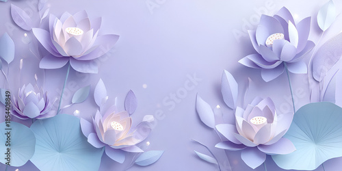 Soft Pastel Paper Flowers Background with Layered Petals