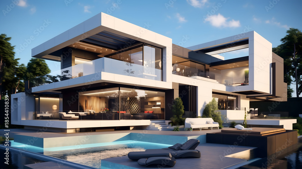 Fototapeta premium luxury hotel swimming pool