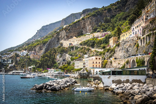 Tableau sur toile small town of amalfi, amalfi coast, amalfitana, coastline, italy, europe