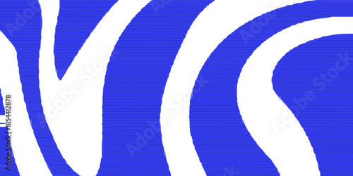 Blue wavy lines abstract background. Trendy psychedelic retro style backdrop. Waves, swirl and twirl pattern. Twisted distorted vector texture. Y2k aesthetic design