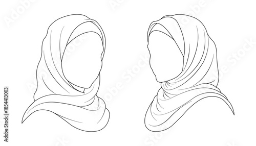 hijab vector outline