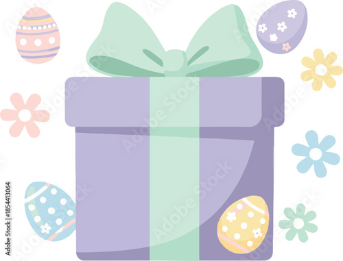 Easter Gift Box Illustration