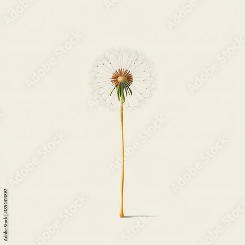 Wallpaper Mural Delicate dandelion seed head on a stem against a neutral background. Torontodigital.ca