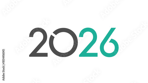 Modern Year 2026 Number Design Minimalist Graphic