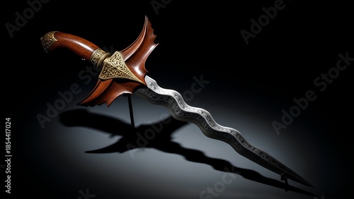 Traditional Kris dagger with dark background