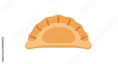 Simple flat icon illustration of a delicious empanada or pastry isolated on white background