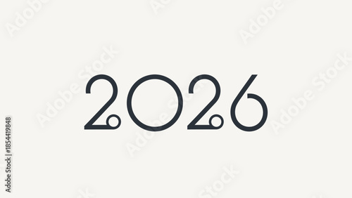 Stylish typographic presentation of the year 2026 with a clean and modern aesthetic