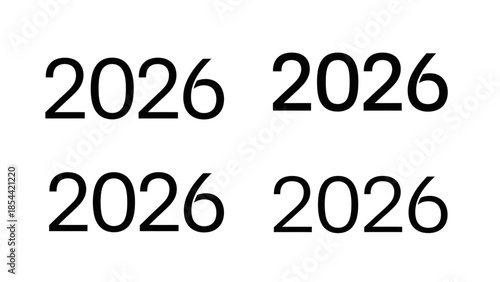 The number 2026 repeated four times in black on a white background