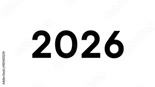The prominent black numbers 2026 stand out against a clean white background symbolizing the future