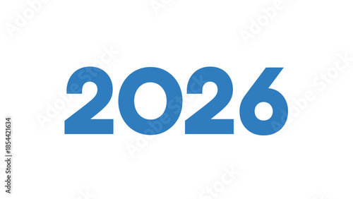 The year 2026 in large blue numbers on a white background
