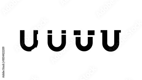 Various Types of the Letter U Displayed in Bold Black on a White Background