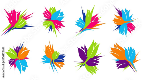 Vibrant Abstract Floral Designs Collection for Branding and Decoration