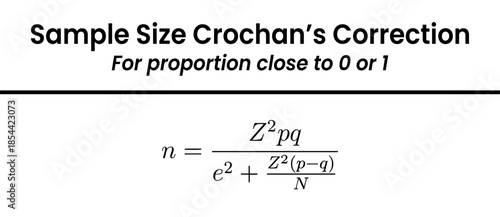 a statistical equation labeled Sample Size Crochan's Correction