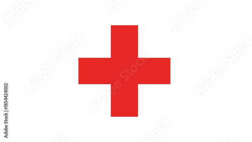 Red Cross symbol on a plain white background