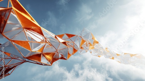 Abstract geometric shapes in sky