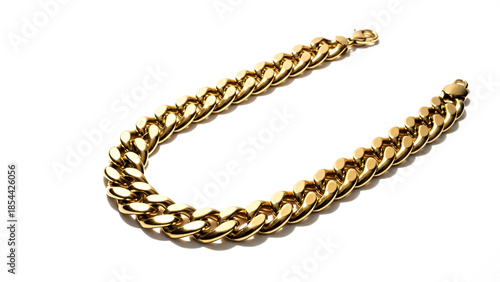 Luxury Gold Chain Bracelet Isolated on White Background