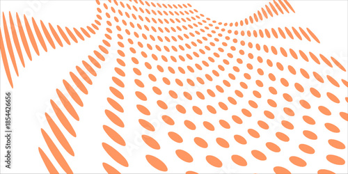 Transparent Vector Gradient orange Color Halftone Background Staggered Dots Pattern modern dotted