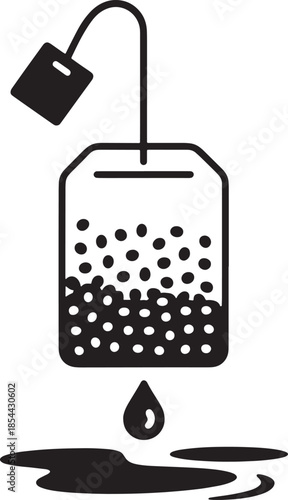 Tea Bag Vector Design Drip Brewed Teabag Hot Drink Steaming Cup Symbol Icon Beverage