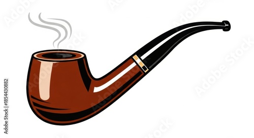Aromatic indulgence a vector illustration of a classic smoking pipe emitting delicate tendrils of