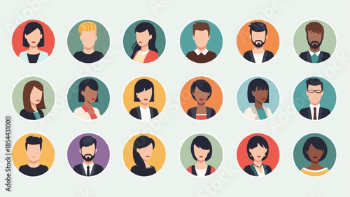 Collection of diverse user profile avatars in a grid layout.