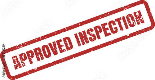A red grunge rubber stamp showing the words APPROVED INSPECTION on a white background