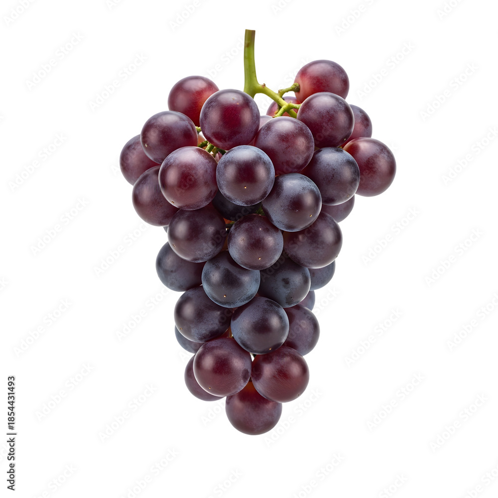 Fototapeta premium A bunch of red grapes isolated on transparent background