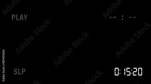 Screen capture from a vhs tape recording session, ideal for nostalgic or retro digital design projects or vintage video concepts.