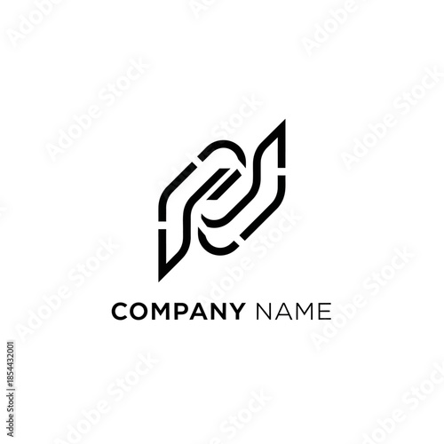 Abstract modern geometric logo design for company branding.