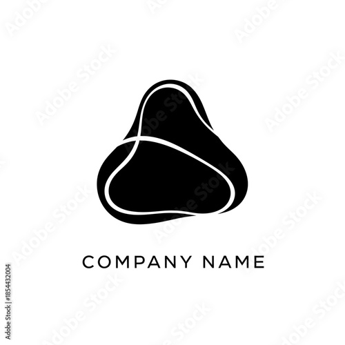 Abstract organic black shape logo design with company name branding concept.