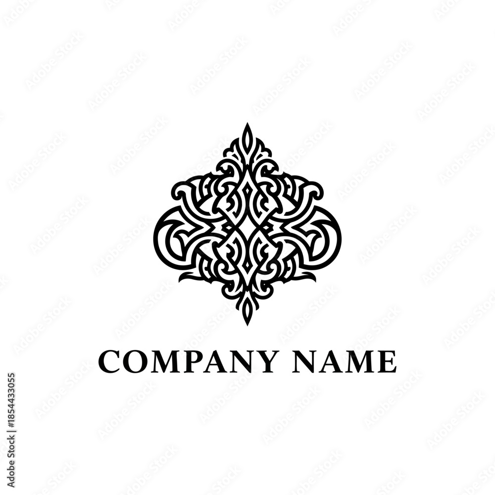 Obraz premium Elegant Symmetrical Abstract Ornamental Design for Company Logo Emblem.
