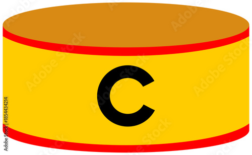 Orange Captain Armband with Letter C Illustration. Editable Color Vector
