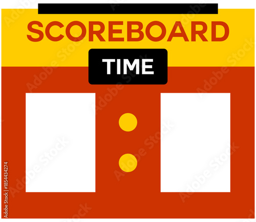Digital Scoreboard with Time Display Illustration. Editable Color Vector