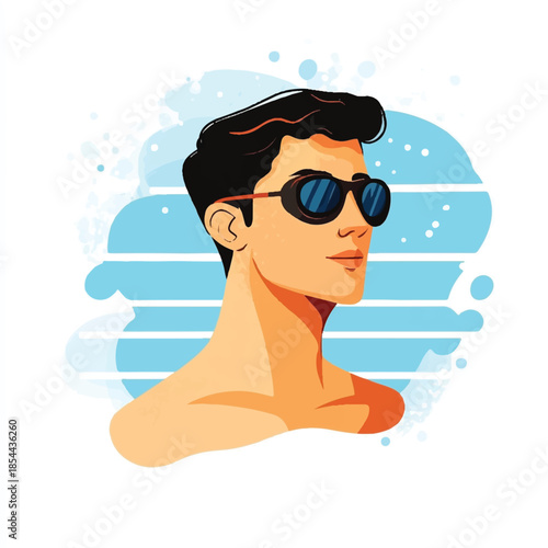 Man with stylish sunglasses looking cool and confident