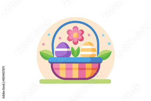 easter flower basket holiday icon