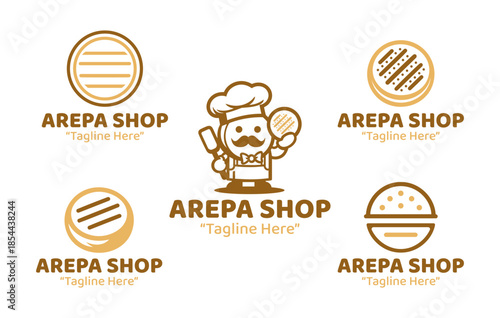 5 Arepa Shop Logo Set Authentic Latin American Cuisine Branding Collection