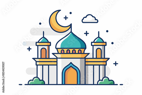 eid mosque crescent moon icon