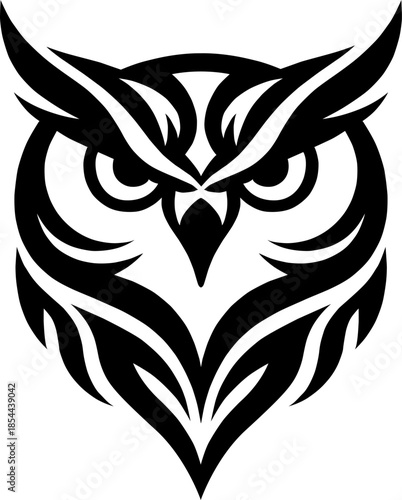 Tribal Owl Head Logo Vector