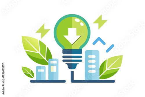 energy efficient bulb concept icon