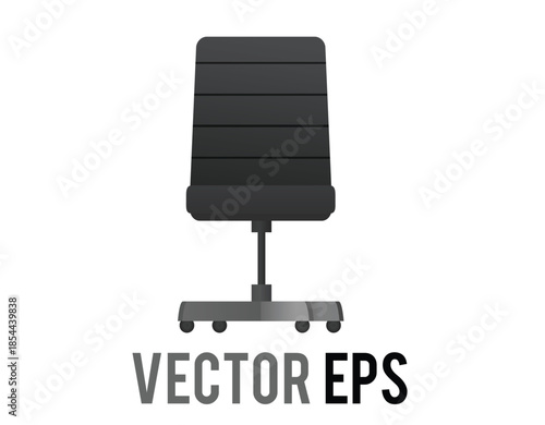 Modern black office chair with a sleek, ergonomic design and rolling casters