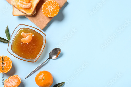 Bowl of tasty tangerine jam...