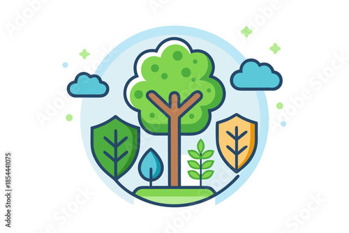 nature protection tree icon