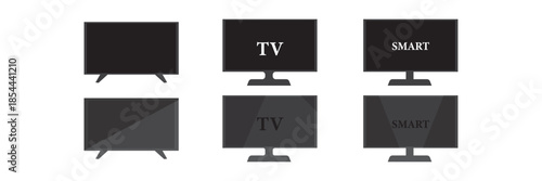 Smart Tv Icon in trendy flat style. Minimal television and monitor screen icon set, suitable for UI, app, dashboard and presentation design. TV Monitor Screen Icon. Vector Illustration
