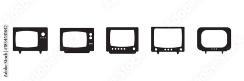 Old TV icon filled flat sign concept for web design. Vector Vintage Television Collection. Old TV Icon Pack. Retro, Vintage TV, Classic, Antique TV, Old Television, Vector Illustration. 