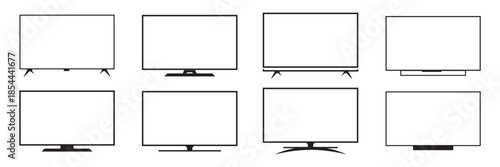 Set of Tv Icon in trendy flat style isolated on white background. Television symbol for your web site design, logo, app, UI. Vector illustration, EPS10.