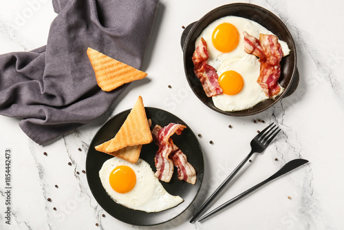 Frying pan and plate with t...