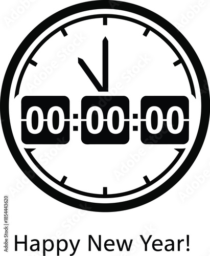 Midnight countdown to Happy New Year celebration