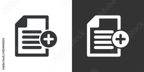 Add Document icon. Solid glyph series icon