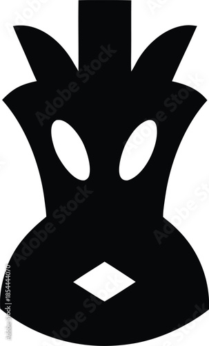 afikpo headdress nigeria masquerade silhouette vector illustration on transparent background